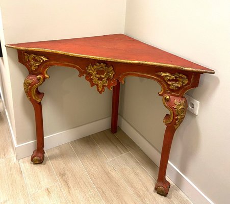 18th Century Baroque Corner Console Table-NUC-1444621