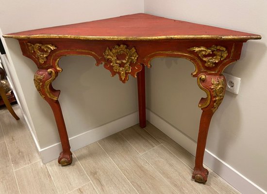 18th Century Baroque Corner Console Table-NUC-1444621