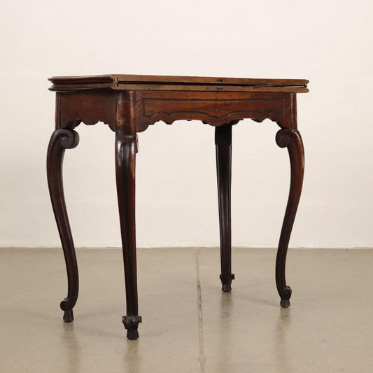 18th Century Baroque Folding Table in Walnut, Italy