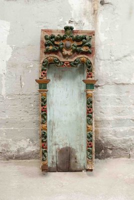 18th Century Baroque Niche in Carved Polychrome Wood-UJE-1386106