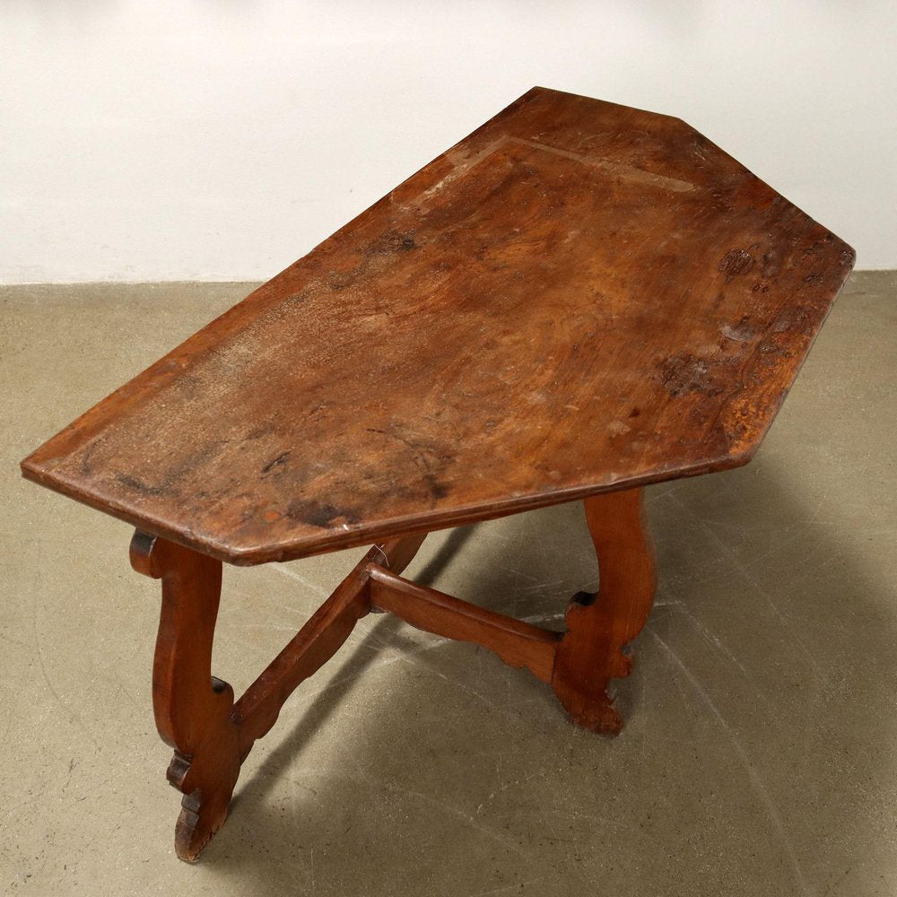 18th Century Baroque Walnut Half-Moon Shaped Console