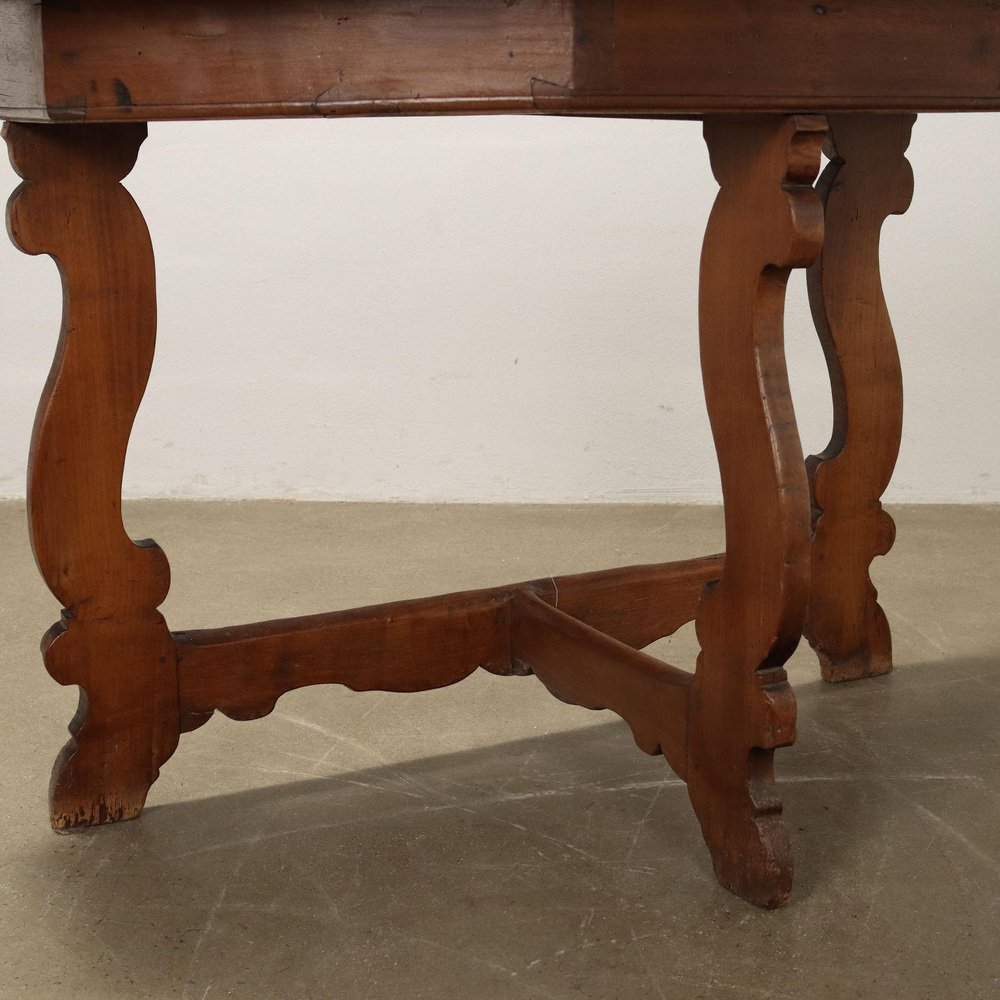 18th Century Baroque Walnut Half-Moon Shaped Console