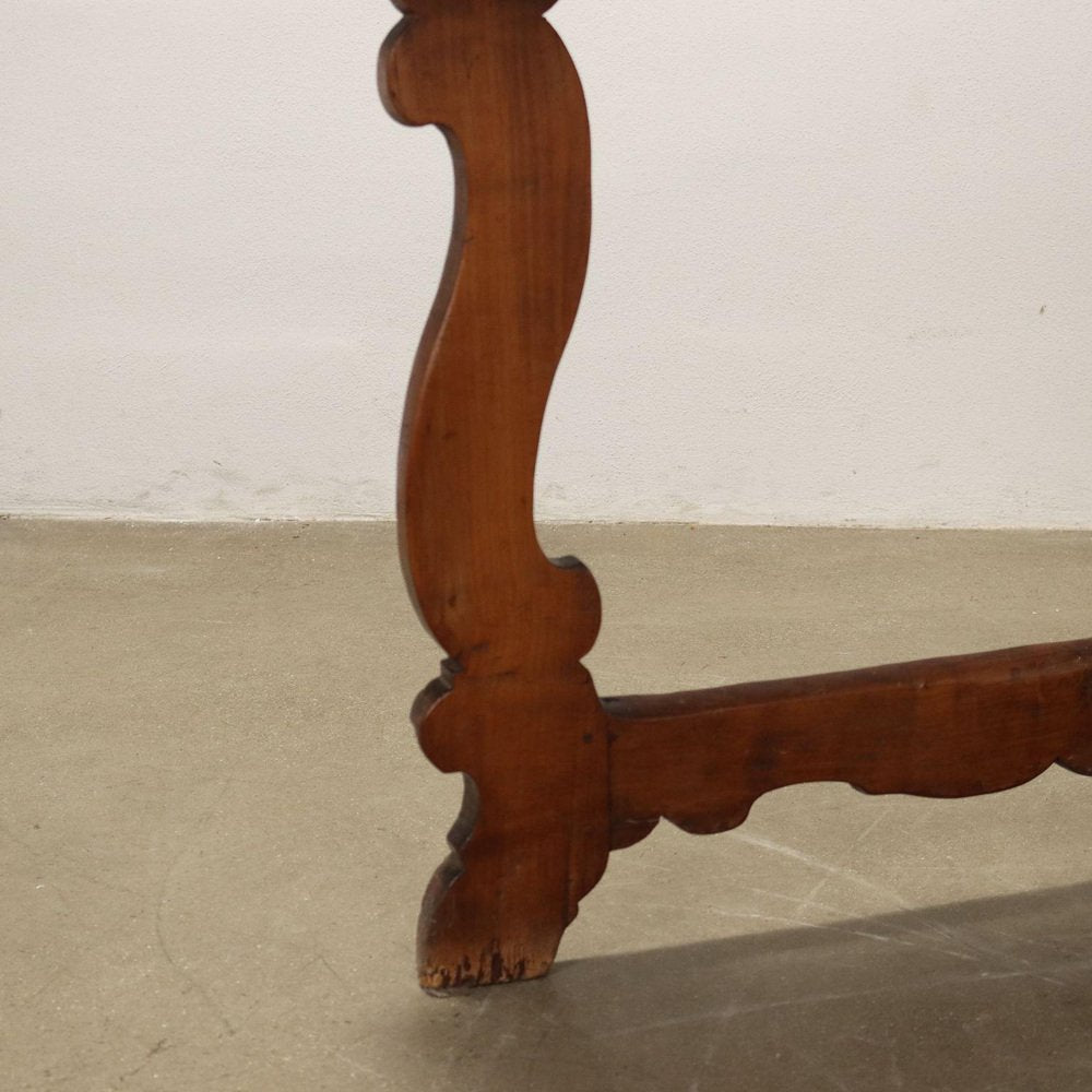 18th Century Baroque Walnut Half-Moon Shaped Console