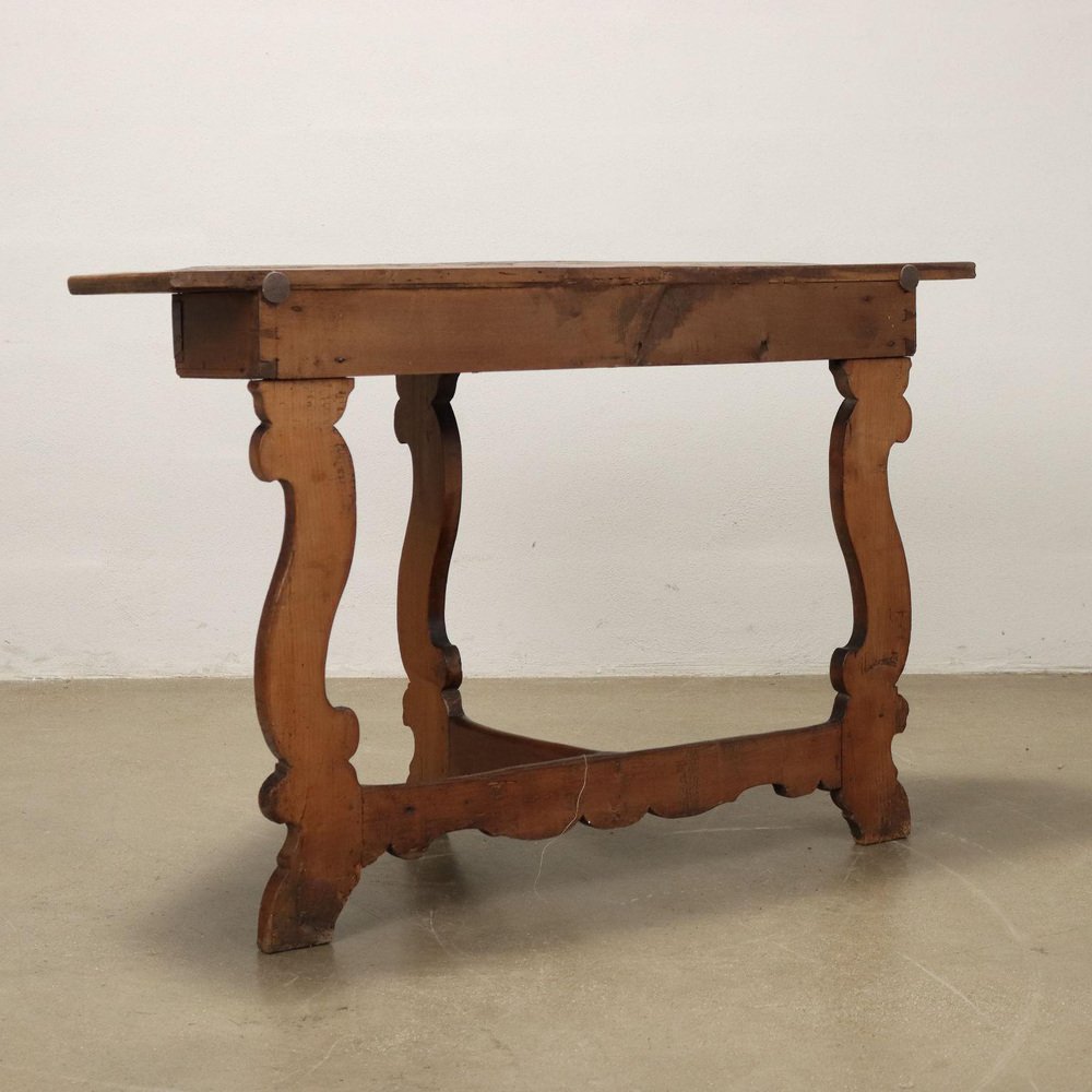 18th Century Baroque Walnut Half-Moon Shaped Console