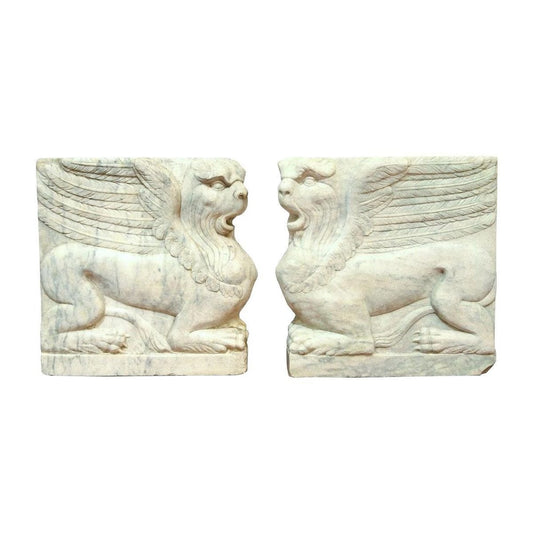 18th Century Bas-Relief in Turkish Marble, Set of 2