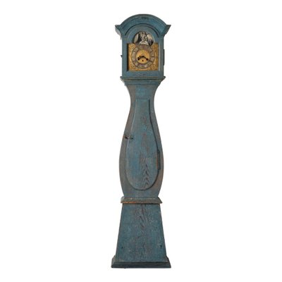 18th-Century Blue Swedish Baroque Long Case Clock-MJF-931145