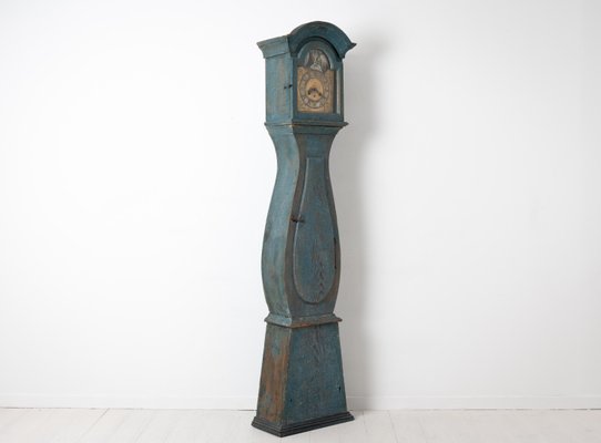 18th-Century Blue Swedish Baroque Long Case Clock-MJF-931145