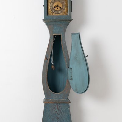 18th-Century Blue Swedish Baroque Long Case Clock-MJF-931145