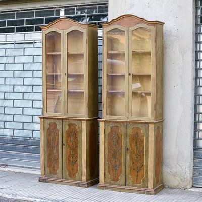 18th Century Bookcases in Lacquered Doors, Set of 2-RAQ-2033402