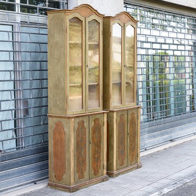 18th Century Bookcases in Lacquered Doors, Set of 2-RAQ-2033402