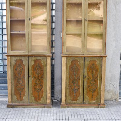 18th Century Bookcases in Lacquered Doors, Set of 2-RAQ-2033402