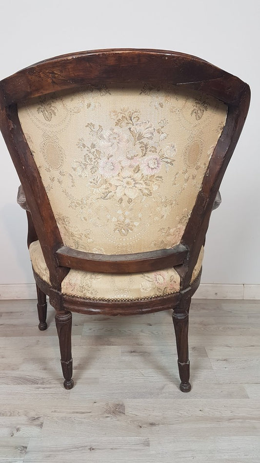 18th Century Brown Walnut Armchair