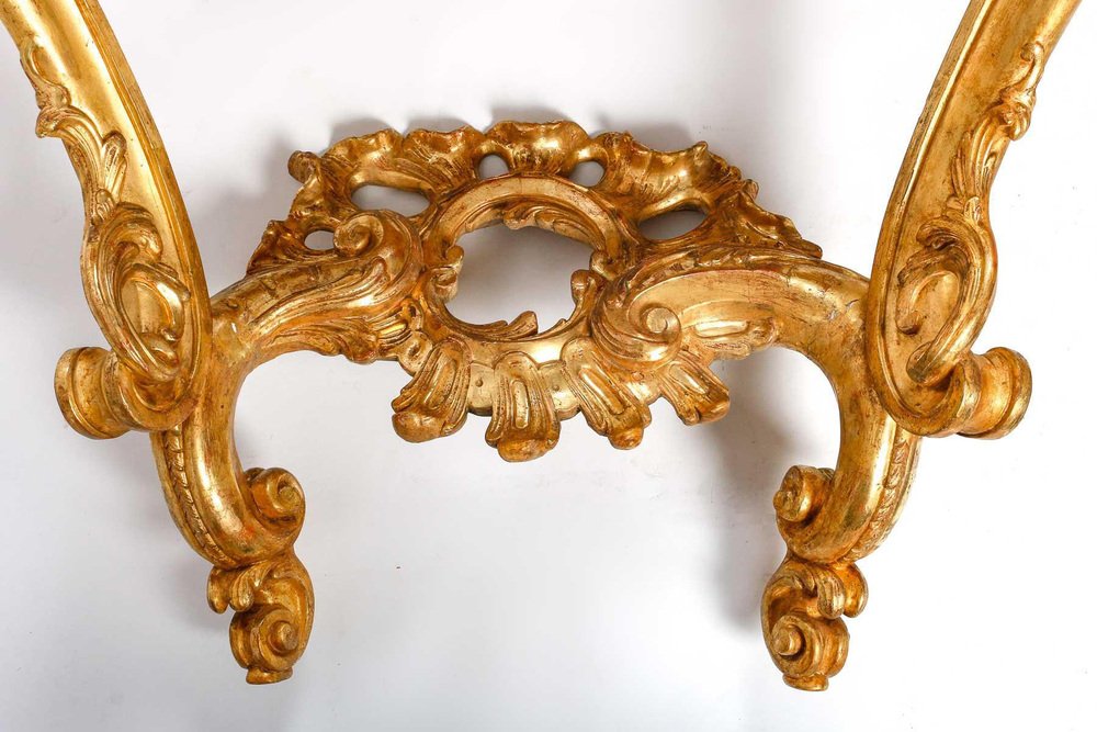 18th Century Carved and Gilded Wood Console with Marble Top