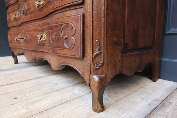 18th Century Carved Oak Baroque Chest of Drawers-TAT-2025965