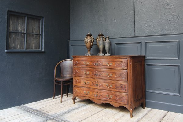 18th Century Carved Oak Baroque Chest of Drawers-TAT-2025965