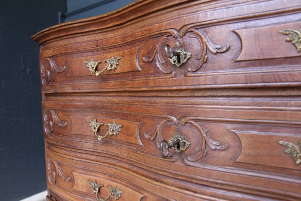 18th Century Carved Oak Baroque Chest of Drawers-TAT-2025965