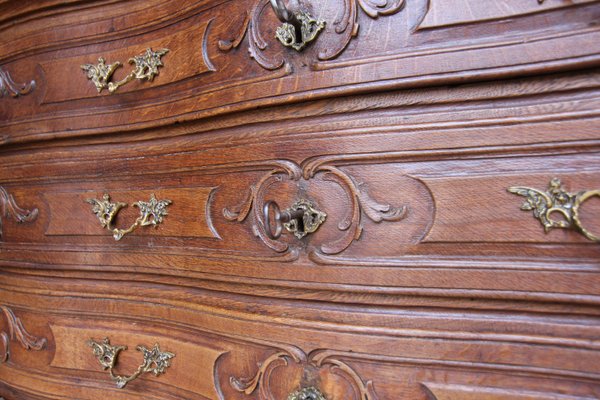 18th Century Carved Oak Baroque Chest of Drawers-TAT-2025965