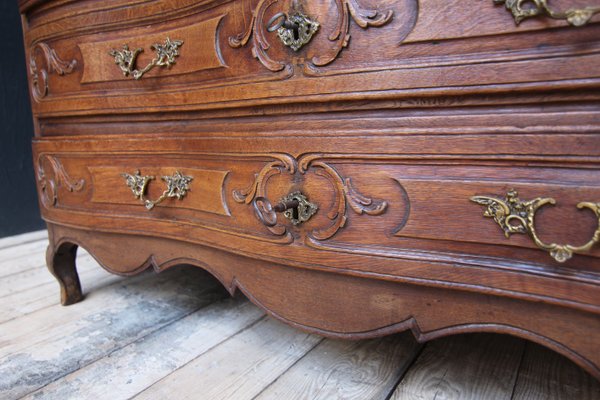 18th Century Carved Oak Baroque Chest of Drawers-TAT-2025965