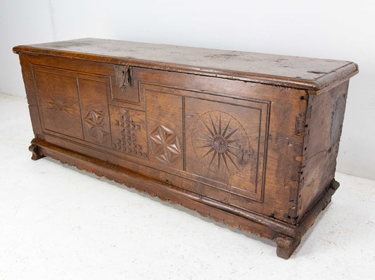 18th Century Carved Oak Chest