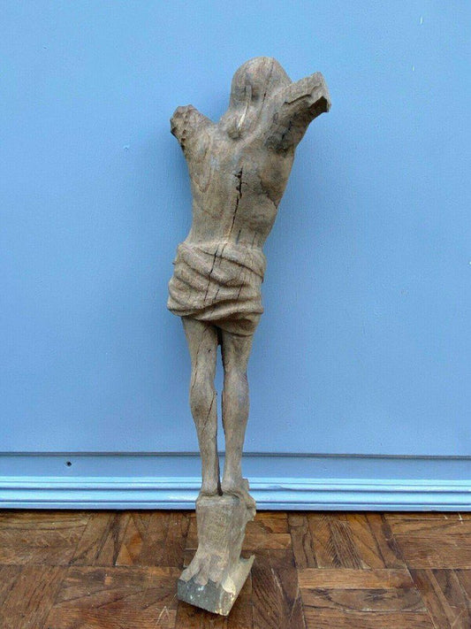 18th Century Carved Wood Draped Christ