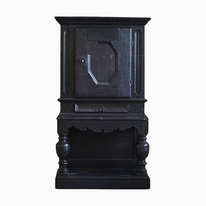 18th Century Danish Baroque Black Painted Cabinet-MXF-1824171