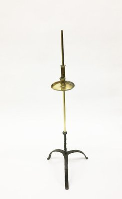 18th Century Dutch Brass Floor Candleholder-UCH-1224929