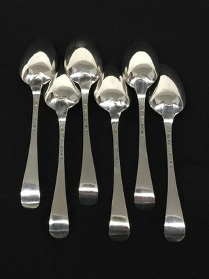 18th Century Dutch Haags Lofje Silver Spoons, The Hague, 1758, Set of 6-UCH-1224687