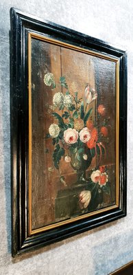 18th Century Dutch School, Flowers Bouquet, Oil on Canvas, Set of 2-NQV-848167