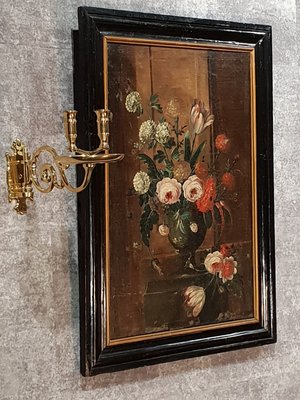 18th Century Dutch School, Flowers Bouquet, Oil on Canvas, Set of 2-NQV-848167