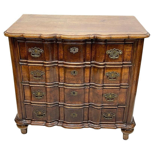 18th Century Dutch Walnut Organ Curved Chest of Drawers