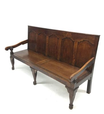 18th Century English Oak Settle Hall Bench-UCH-1224578