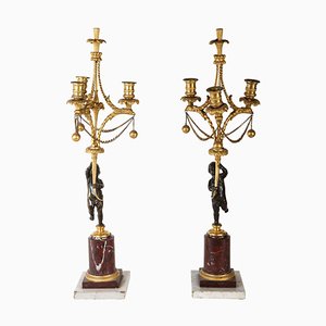 18th Century French Bronze and Gilt Bronze Candelabras, Set of 2-MBH-1031732