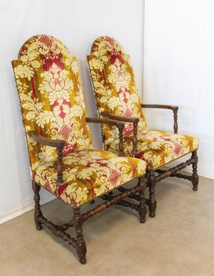 18th Century French Louis XIII Open Armchairs, Set of 2-RIU-725521