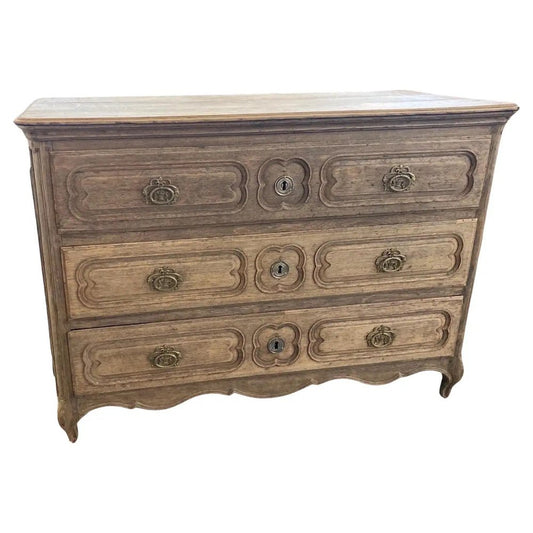 18th Century French Louis XV Natural Oak Commode