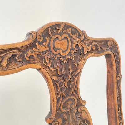 18th-Century German Baroque Chair in Carved Walnut, 1740s-FB-1000177