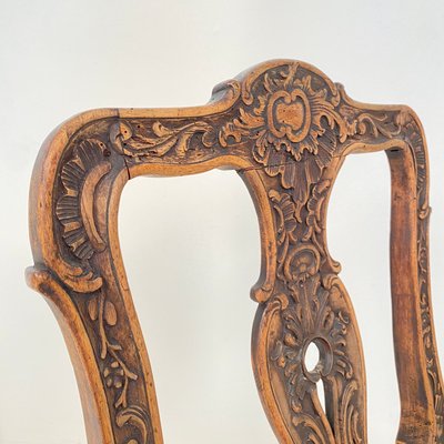 18th-Century German Baroque Chair in Carved Walnut, 1740s-FB-1000177