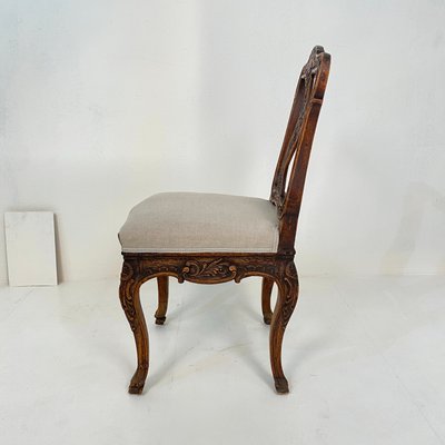 18th-Century German Baroque Chair in Carved Walnut, 1740s-FB-1000177