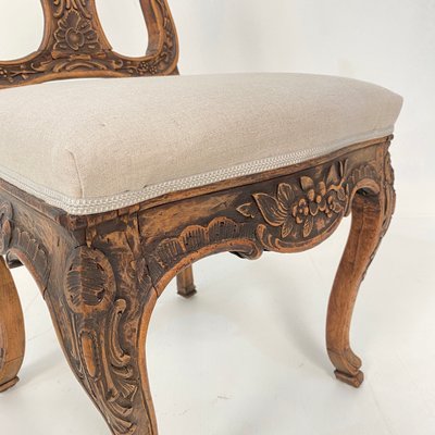 18th-Century German Baroque Chair in Carved Walnut, 1740s-FB-1000177