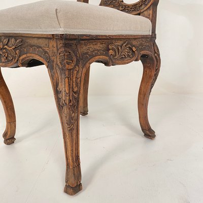 18th-Century German Baroque Chair in Carved Walnut, 1740s-FB-1000177