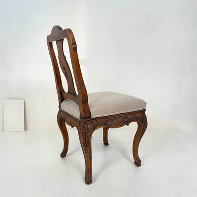 18th-Century German Baroque Chair in Carved Walnut, 1740s-FB-1000177