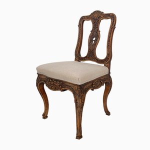 18th-Century German Baroque Chair in Carved Walnut, 1740s-FB-1000177