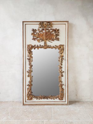 18th Century Hand-Carved Gilt Trumeau Mirror-TDA-1376312