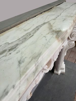 18th Century Italian Baroque Style Carrara Marble Fireplace-TDA-1376437