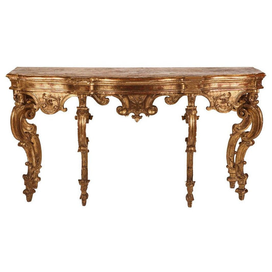 18th Century Italian Giltwood Console Table