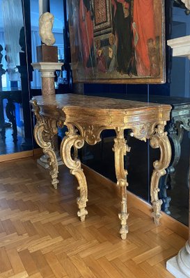 18th Century Italian Giltwood Console Table-MBH-1031695