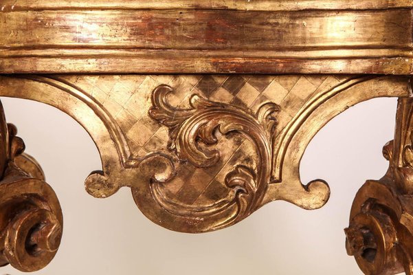 18th Century Italian Giltwood Console Table-MBH-1031695