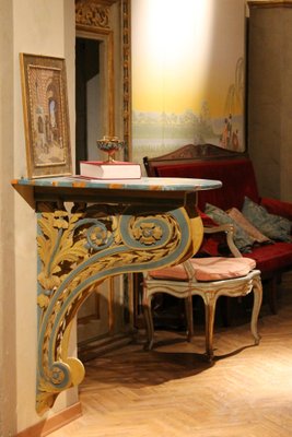 18th Century Italian Louis XVI Carved and Lacquer Wall Mounted Console Tables, Set of 2-AXE-1433386