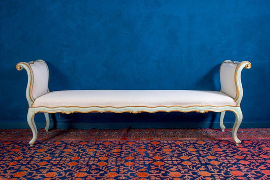 18th Century Italian Painted and Parcel-Gilt Benches, 1750, Set of 2