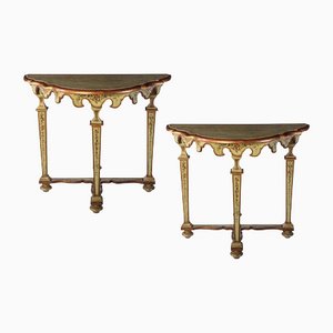 18th Century Italian Painted Console Tables, Set of 2-MBH-1122902