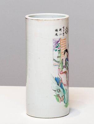 18th Century Kangxi Porcelain and Enamel Painted Brush Vase, 1720s-JE-1415069